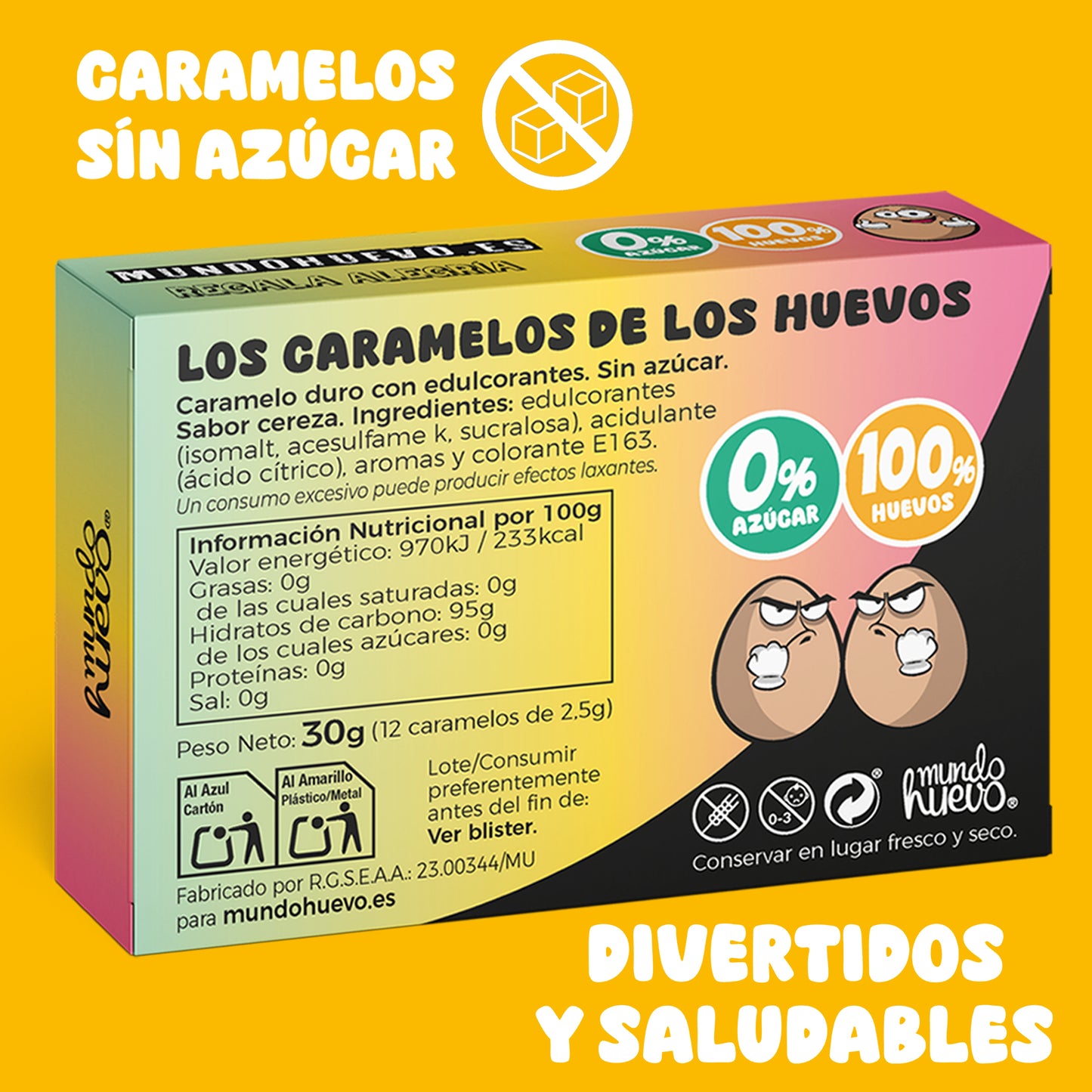 Caramelos de broma | PAPÁMANITASFORTE | Regalos para Papá | Caja Divertida con 12 caramelos sin azúcar