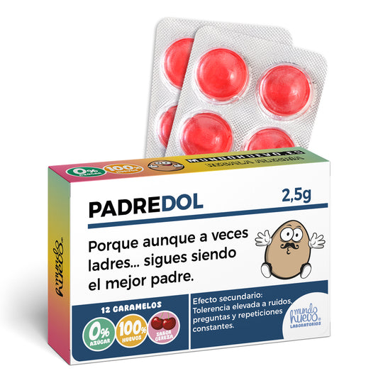 Caramelos de broma | PADREDOL | Regalos para el Mejor Padre | Caja Divertida con 12 caramelos sin azúcar