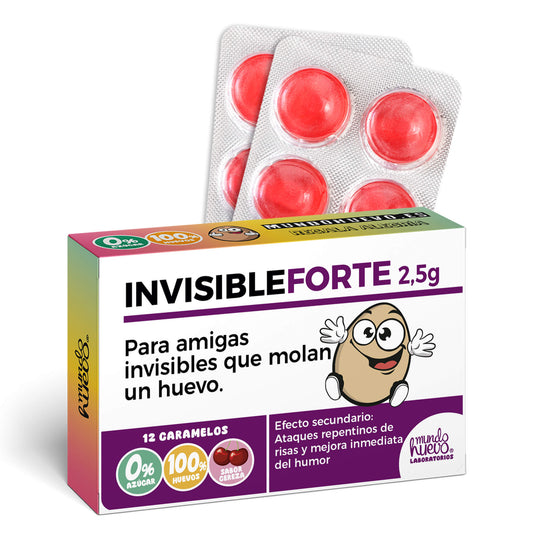 Caramelos de broma | INVISIBLE FORTE chica | Caja Regalo Divertido con 12 caramelos sin azúcar