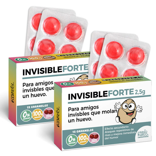 2 cajas Caramelos de broma | INVISIBLE FORTE chico | Cajas Regalo Divertido con 24 caramelos sin azúcar