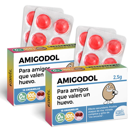 2 cajas Caramelos de broma | AMIGODOL | Cajas Regalo Divertido con 24 caramelos sin azúcar