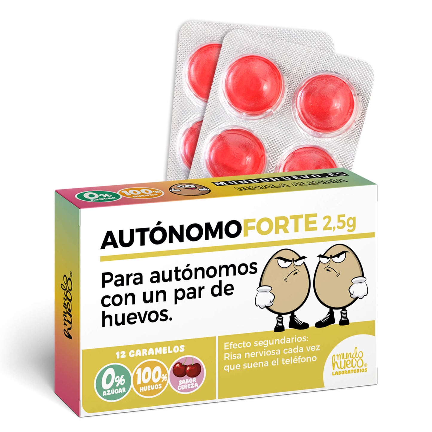 Caramelos de broma | AUTONOMO FORTE | Caja Regalo Divertido con 12 caramelos sin azúcar