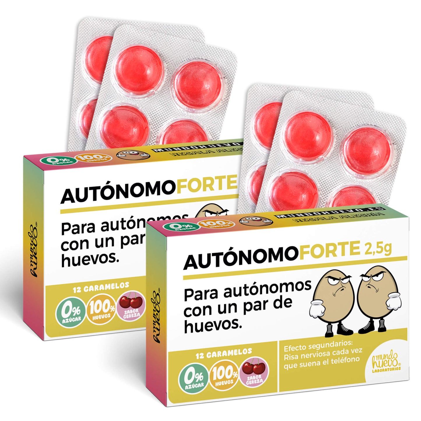 2 cajas Caramelos de broma | AUTONOMO FORTE | Cajas Regalo Divertido con 24 caramelos sin azúcar