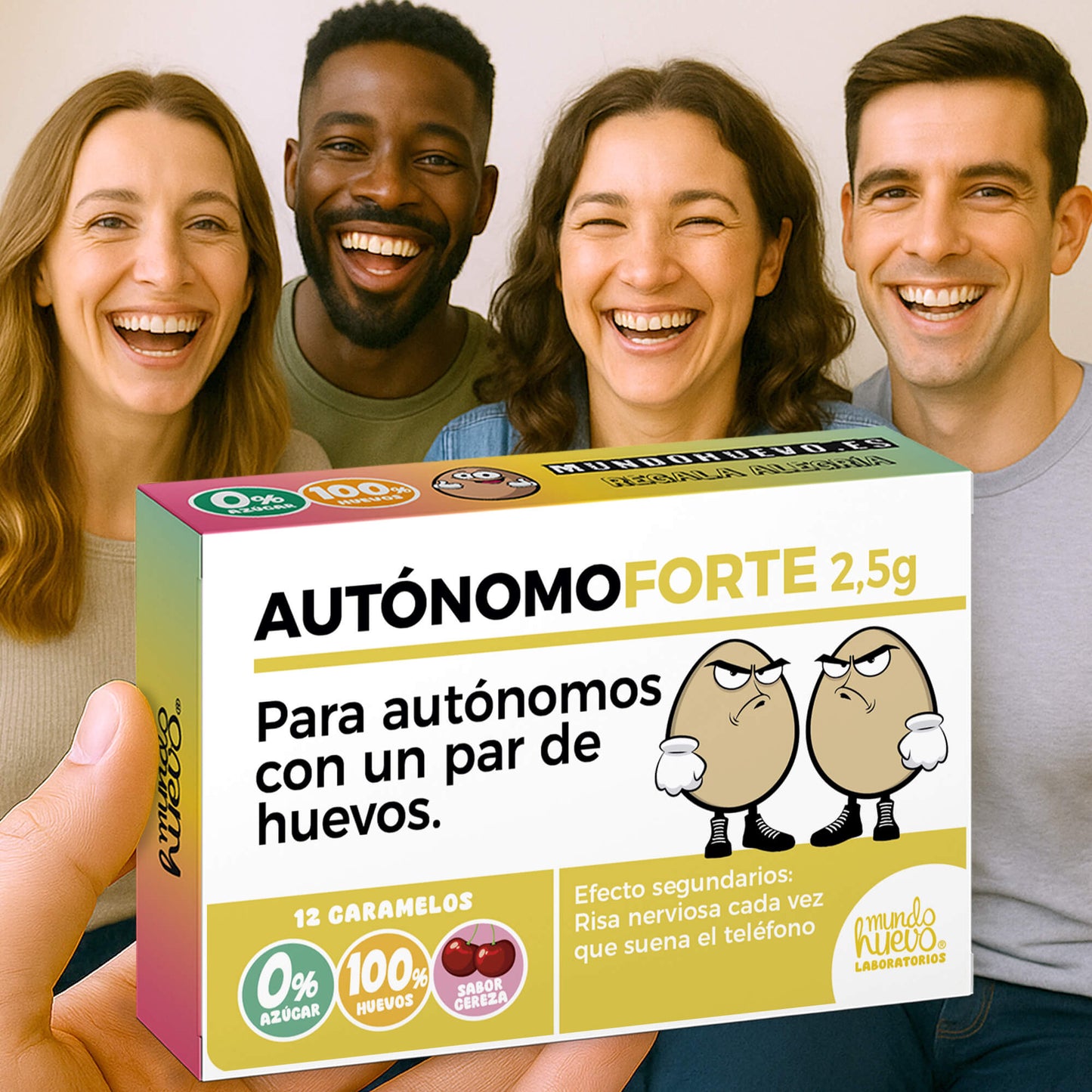 Caramelos de broma | AUTONOMO FORTE | Caja Regalo Divertido con 12 caramelos sin azúcar