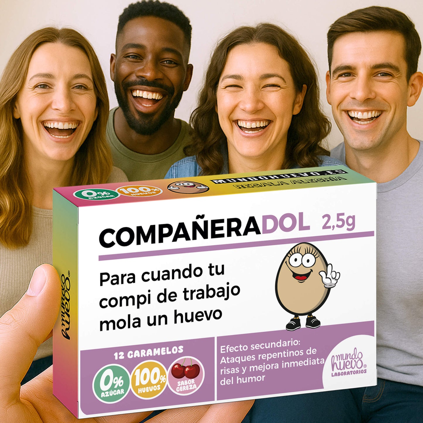 Caramelos de broma | COMPAÑERADOL | Caja Regalo Divertido con 12 caramelos sin azúcar