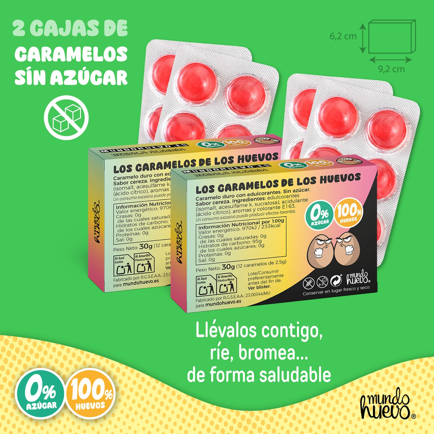 2 cajas Caramelos de broma | COMPAÑERODOL | Cajas Regalo Divertido con 24 caramelos sin azúcar