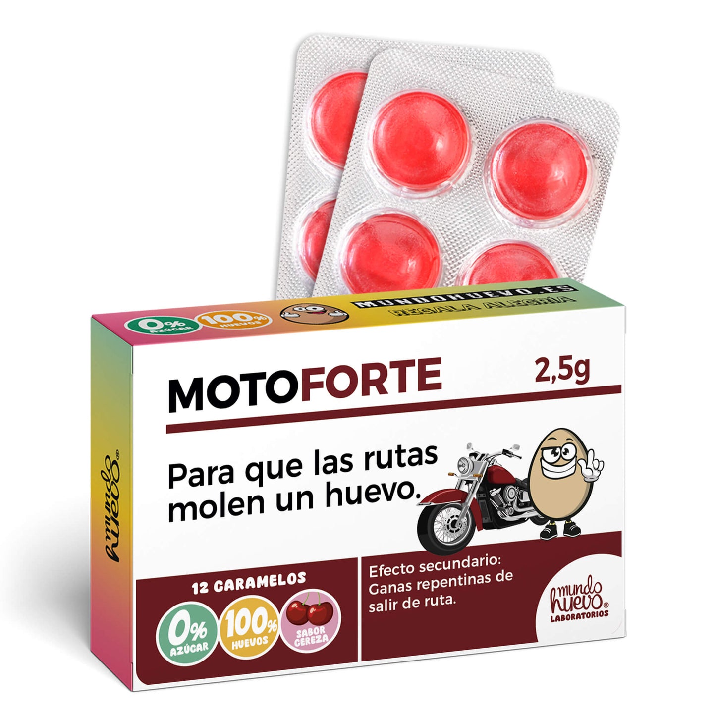 Caramelos de broma | MOTOFORTE | Caja Regalo Divertido con 12 caramelos sin azúcar