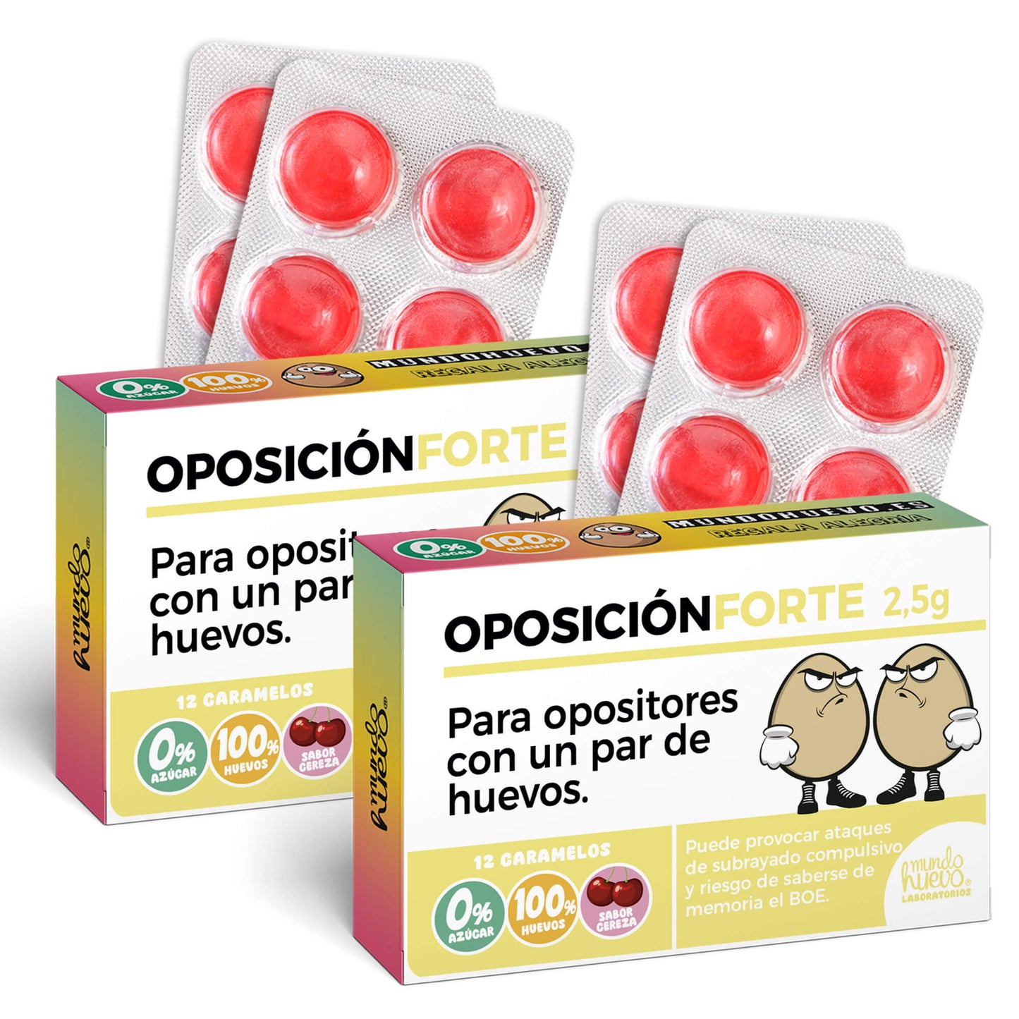 2 cajas Caramelos de broma | OPOSICION FORTE | Cajas Regalo Divertido con 24 caramelos sin azúcar