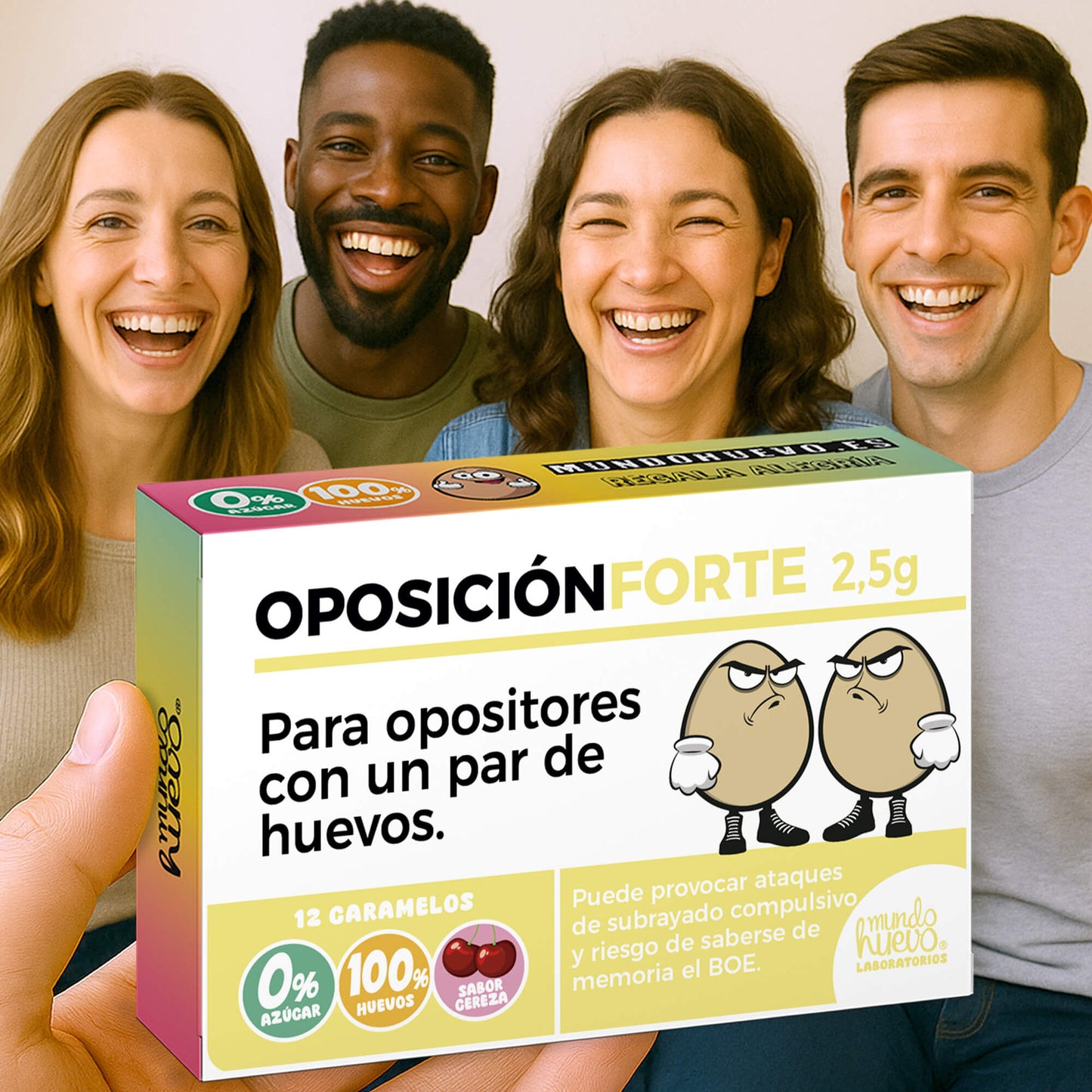 Caramelos de broma | OPOSICION FORTE | Caja Regalo Divertido con 12 caramelos sin azúcar