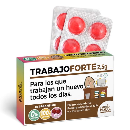 Caramelos de broma | TRABAJO FORTE | Caja Regalo Divertido con 12 caramelos sin azúcar