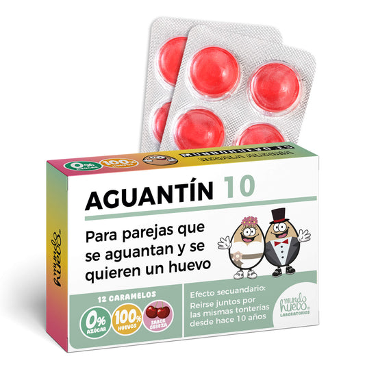 Caramelos de broma | AGUANTÍN 10 | Caja Regalo Divertido con 12 caramelos sin azúcar