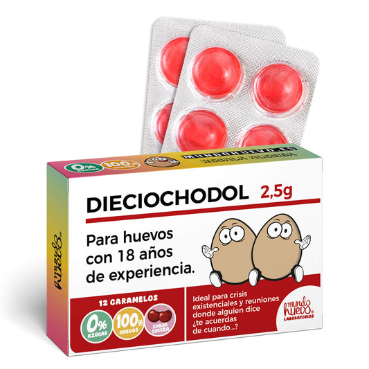 Caramelos de broma | DIECIOCHODOL | Caja Regalo Divertido con 12 caramelos sin azúcar