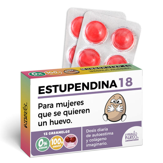 Caramelos de broma | ESTUPENDINA 18 | Caja Regalo Divertido con 12 caramelos sin azúcar