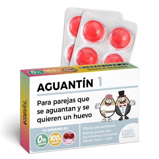 Caramelos de broma | AGUANTÍN 1 | Caja Regalo Divertido con 12 caramelos sin azúcar