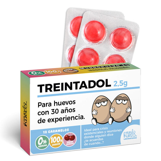 Caramelos de broma | TREINTADOL | Caja Regalo Divertido con 12 caramelos sin azúcar