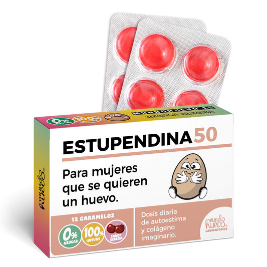 Caramelos de broma | ESTUPENDINA 50 | Caja Regalo Divertido con 12 caramelos sin azúcar