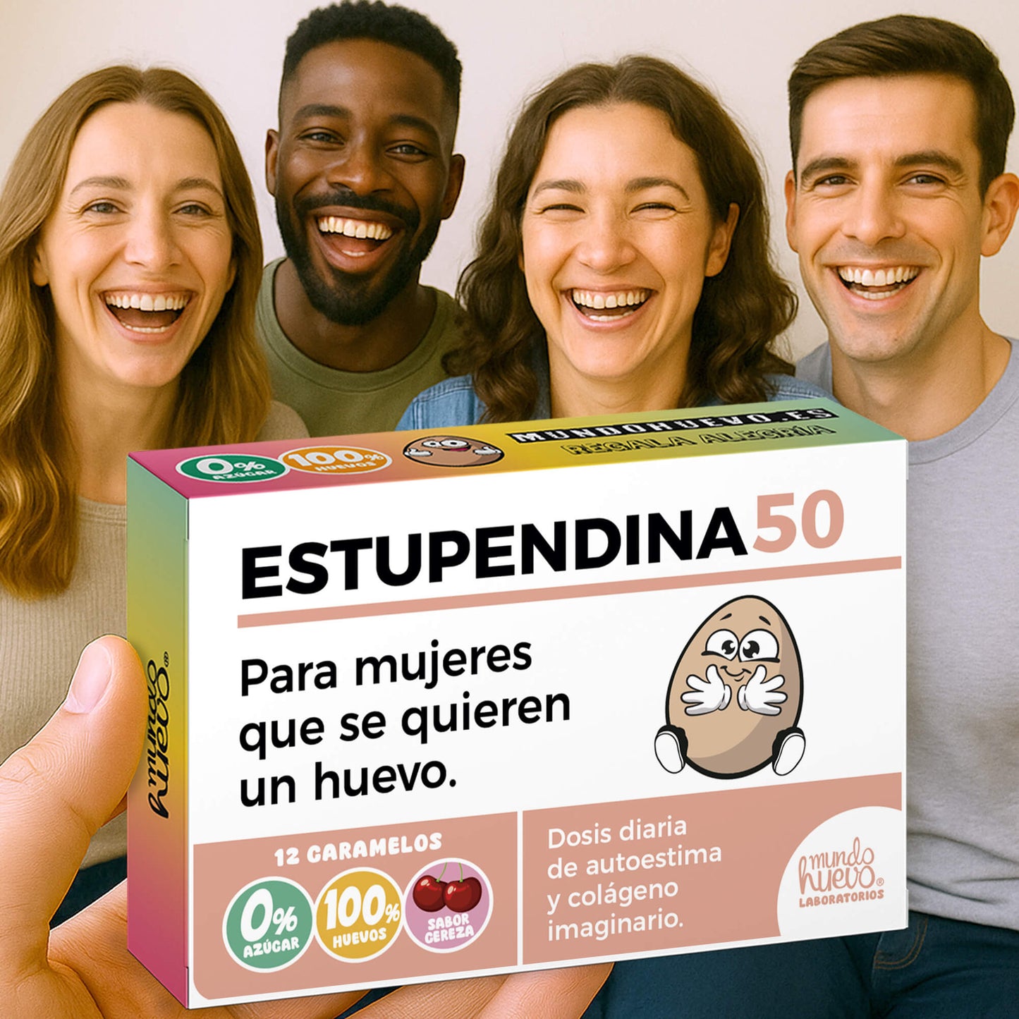 Caramelos de broma | ESTUPENDINA 50 | Caja Regalo Divertido con 12 caramelos sin azúcar