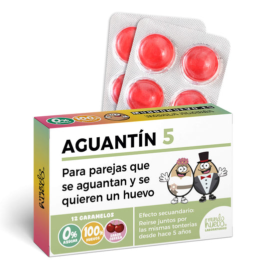 Caramelos de broma | AGUANTÍN 5 | Caja Regalo Divertido con 12 caramelos sin azúcar
