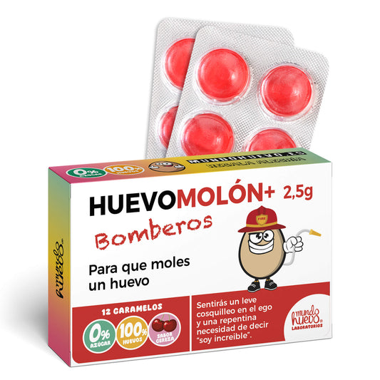 Caramelos de broma | HUEVOMOLON+ BOMBEROS | Caja Regalo Divertido con 12 caramelos sin azúcar