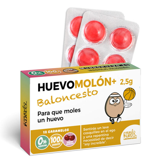 Caramelos de broma | HUEVOMOLON+ BALONCESTO | Caja Regalo Divertido con 12 caramelos sin azúcar