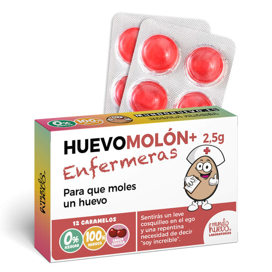 Caramelos de broma | HUEVOMOLON+ ENFERMERAS | Caja Regalo Divertido con 12 caramelos sin azúcar