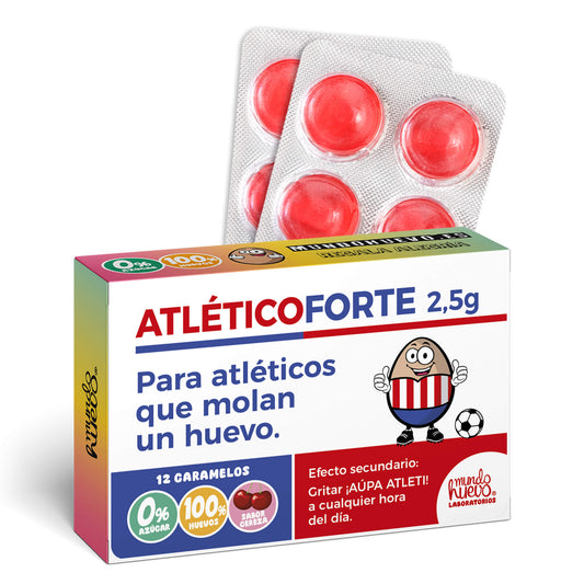 Caramelos de broma | ATLÉTICO FORTE | Caja Regalo Divertido con 12 caramelos sin azúcar