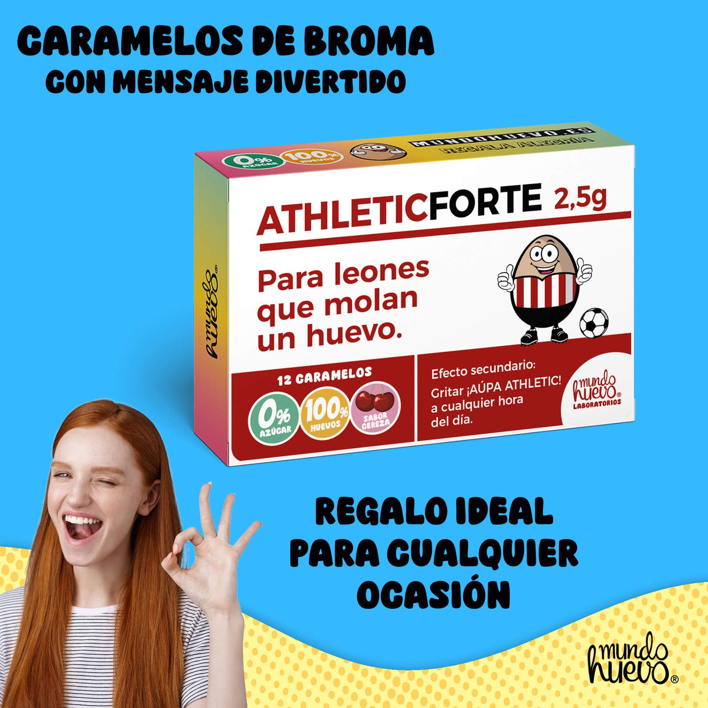 Caramelos de broma | ATHLETIC FORTE | Caja Regalo Divertido con 12 caramelos sin azúcar