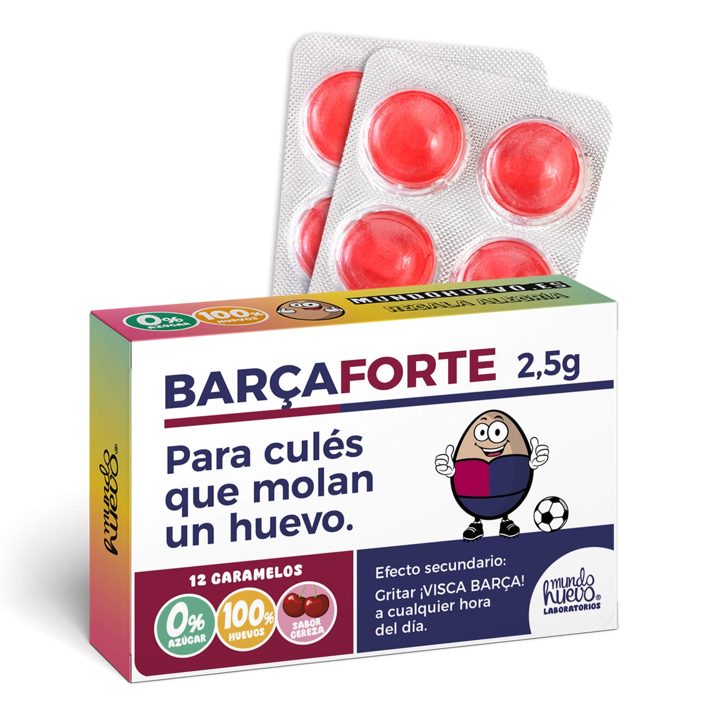 Caramelos de broma | BARCELONA FORTE | Caja Regalo Divertido con 12 caramelos sin azúcar