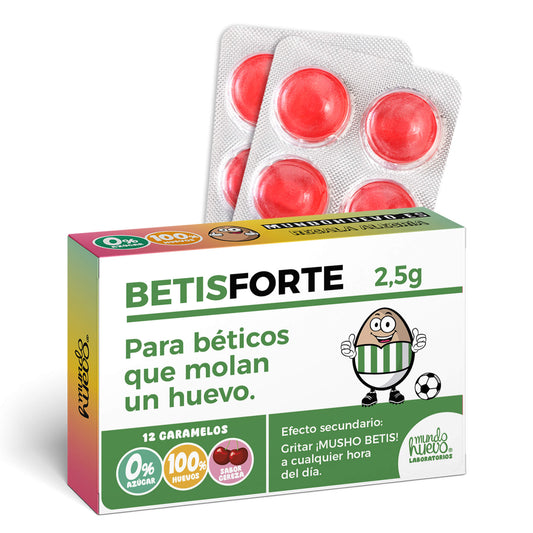 Caramelos de broma | BETIS FORTE | Caja Regalo Divertido con 12 caramelos sin azúcar