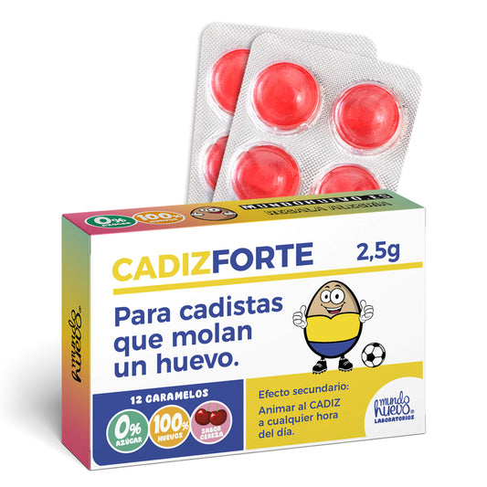 Caramelos de broma | CADIZ FORTE | Caja Regalo Divertido con 12 caramelos sin azúcar