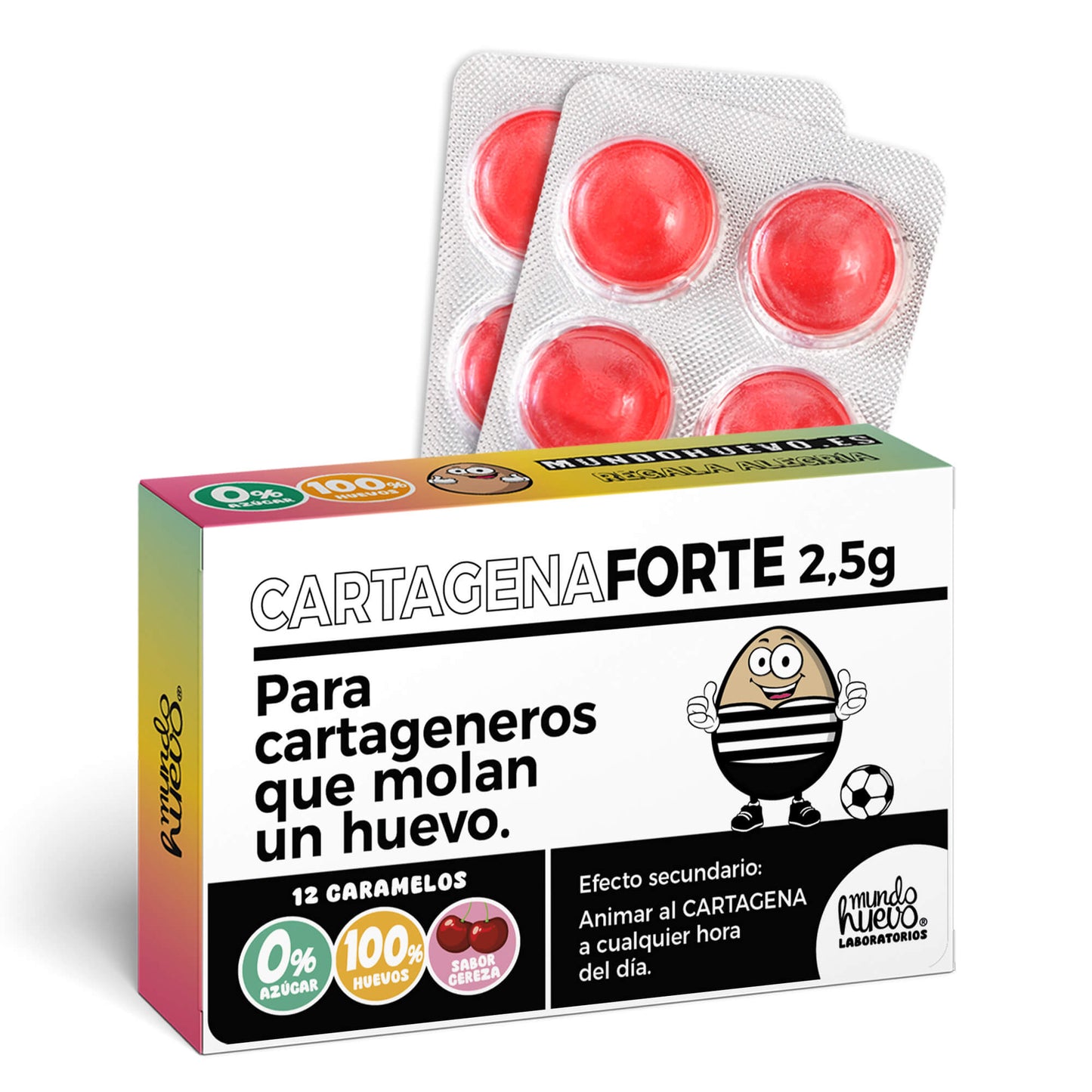 Caramelos de broma | CARTAGENA FORTE | Caja Regalo Divertido con 12 caramelos sin azúcar