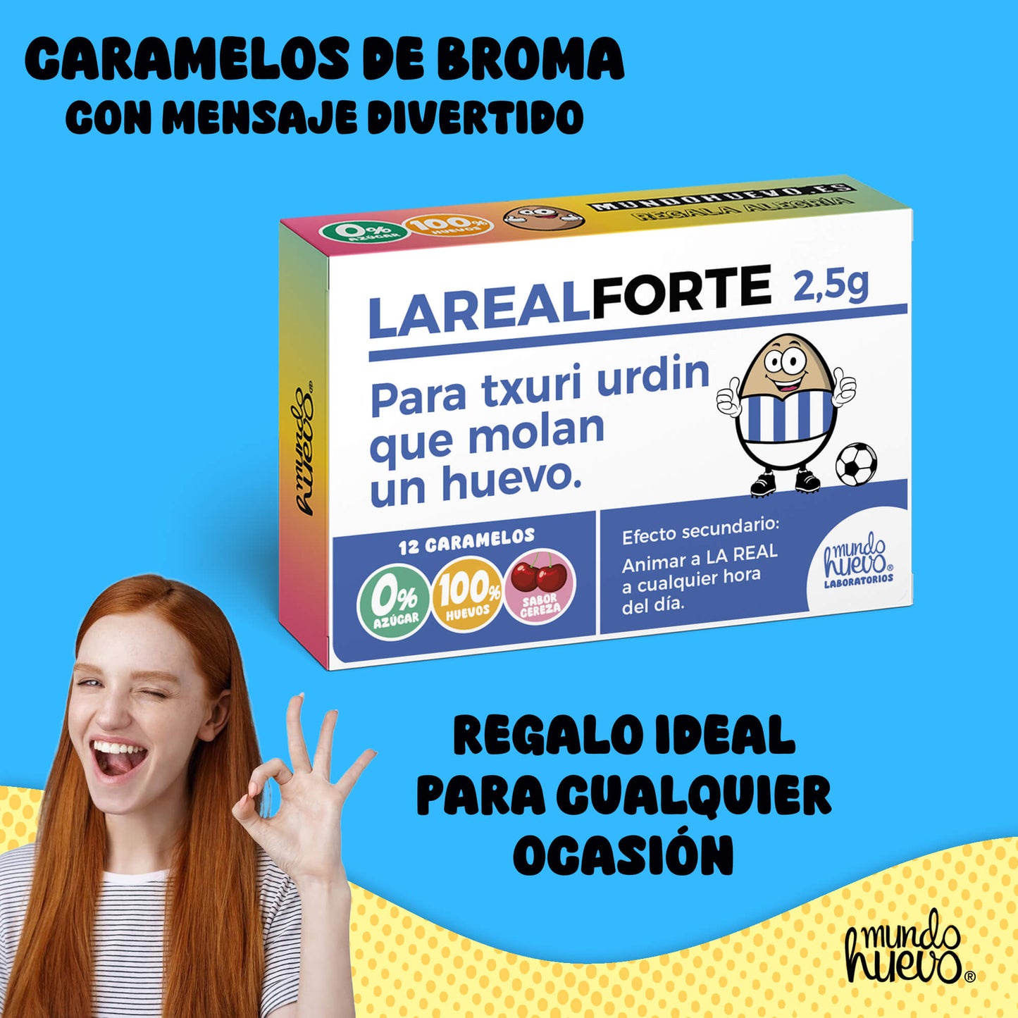 Caramelos de broma | LA REAL FORTE | Caja Regalo Divertido con 12 caramelos sin azúcar