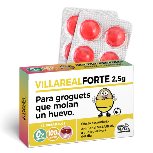 Caramelos de broma | VILLAREAL FORTE | Caja Regalo Divertido con 12 caramelos sin azúcar