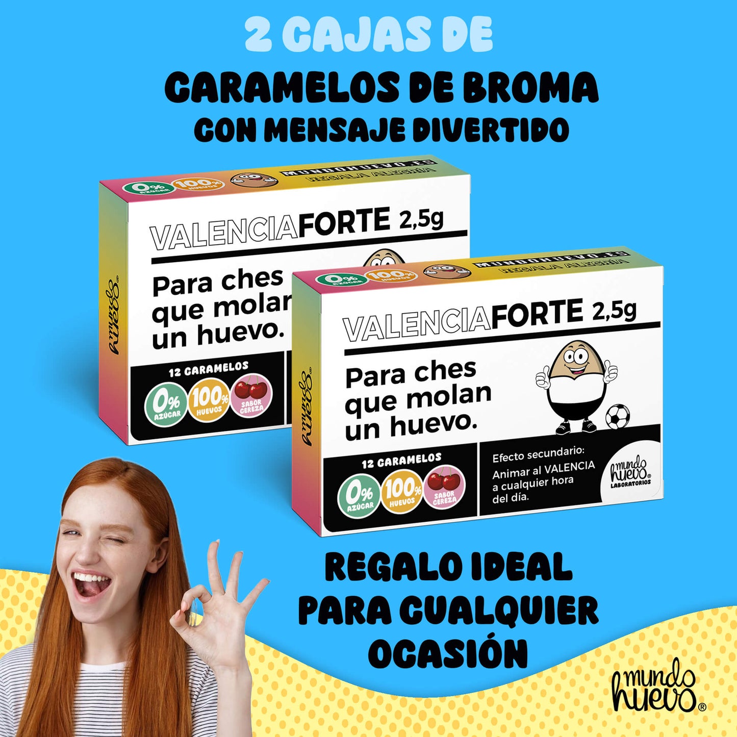 2 cajas Caramelos de broma | VALENCIA FORTE | Cajas Regalo Divertido con 24 caramelos sin azúcar