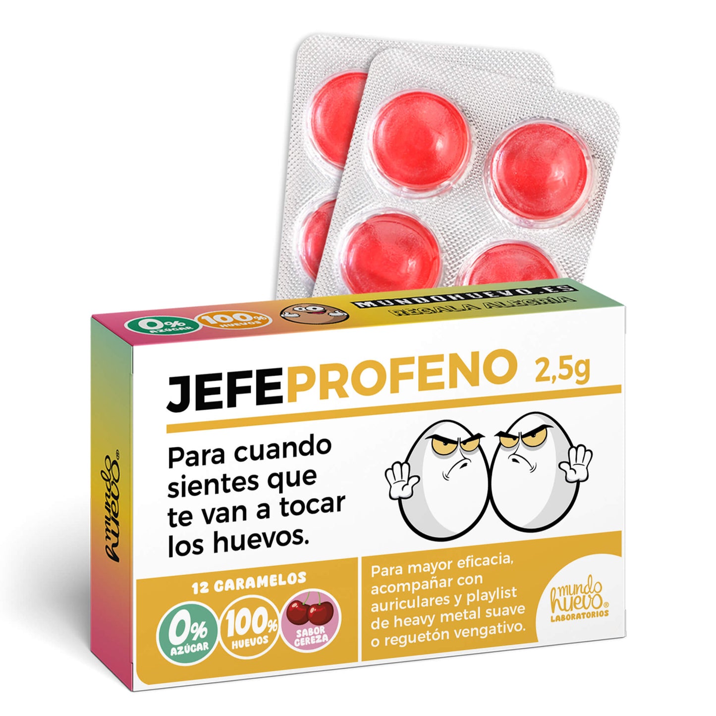Caramelos de broma | JEFE PROFENO | Caja Regalo Divertido con 12 caramelos sin azúcar