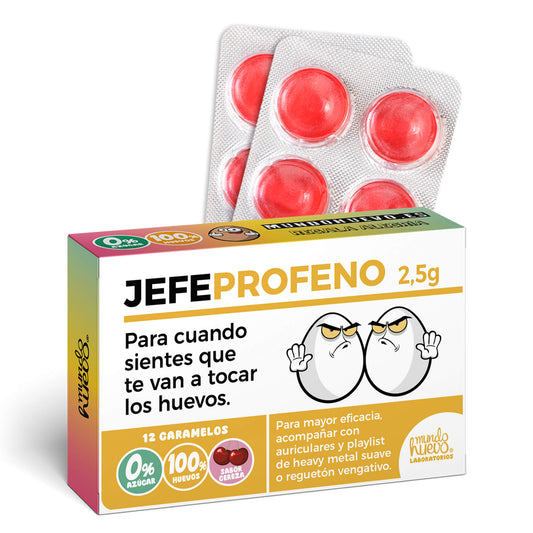 Caramelos de broma | JEFE PROFENO | Caja Regalo Divertido con 12 caramelos sin azúcar