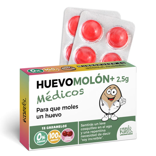 Caramelos de broma | HUEVOMOLON+ MÉDICOS | Caja Regalo Divertido con 12 caramelos sin azúcar