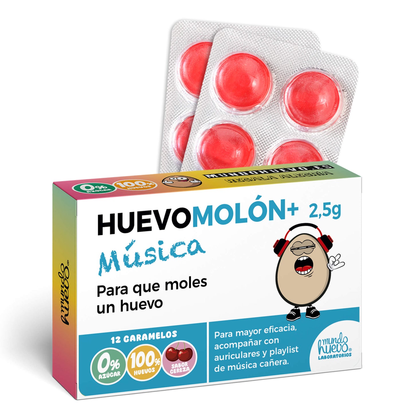 Caramelos de broma | HUEVOMOLON+ MÚSICA | Caja Regalo Divertido con 12 caramelos sin azúcar