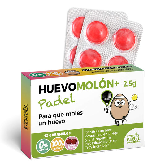 Caramelos de broma | HUEVOMOLON+ PADEL | Caja Regalo Divertido con 12 caramelos sin azúcar