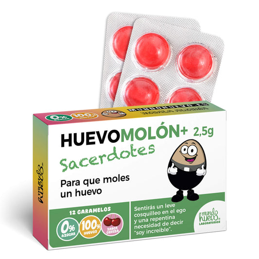 Caramelos de broma | HUEVOMOLON+ SACERDOTES | Caja Regalo Divertido con 12 caramelos sin azúcar