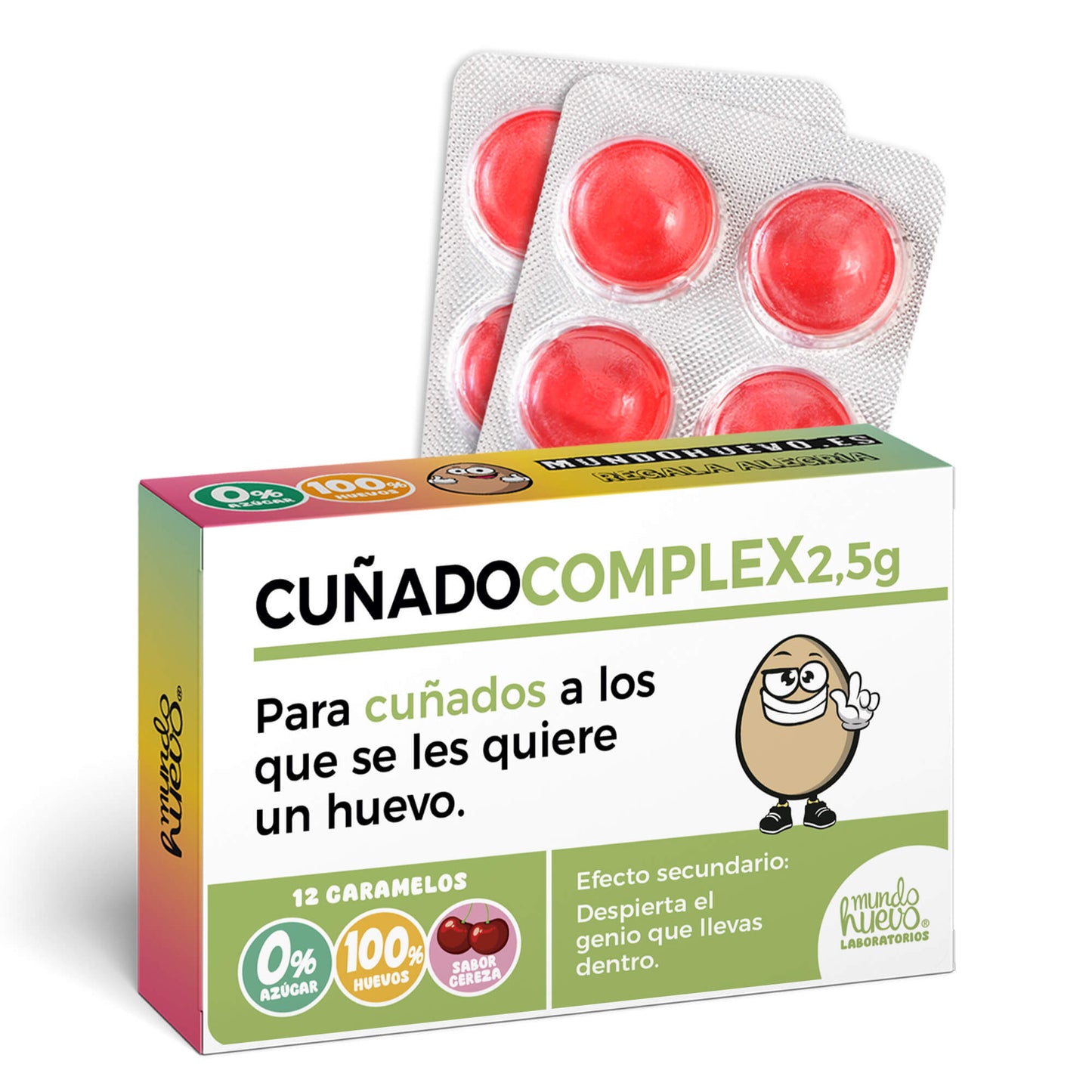 Caramelos de broma | CUÑADO COMPLEX | Caja Regalo Divertido con 12 caramelos sin azúcar
