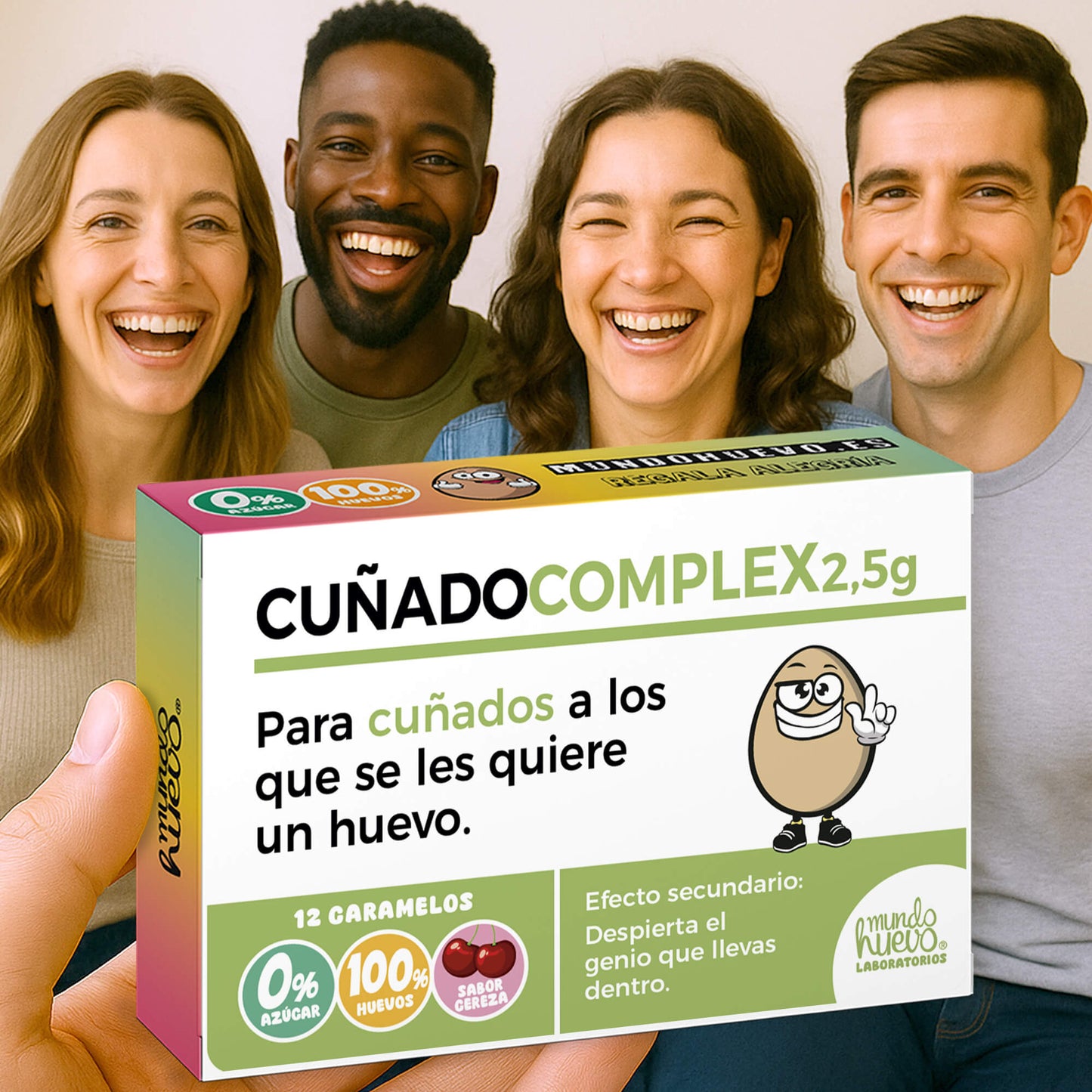 Caramelos de broma | CUÑADO COMPLEX | Caja Regalo Divertido con 12 caramelos sin azúcar