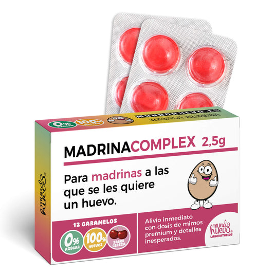 Caramelos de broma | MADRINA COMPLEX | Caja Regalo Divertido con 12 caramelos sin azúcar