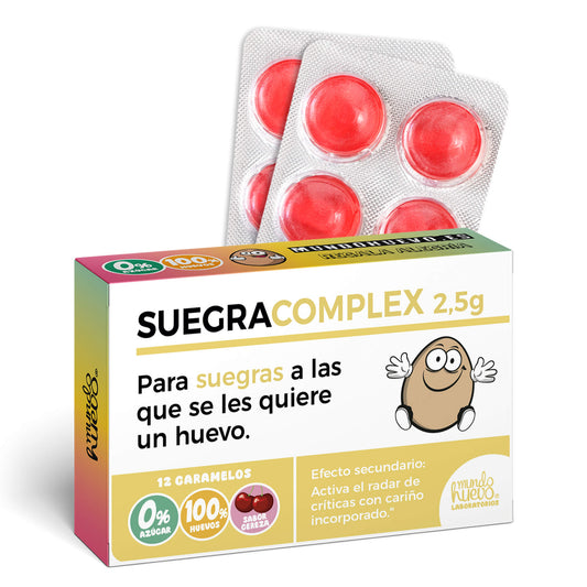 Caramelos de broma | SUEGRA COMPLEX | Caja Regalo Divertido con 12 caramelos sin azúcar