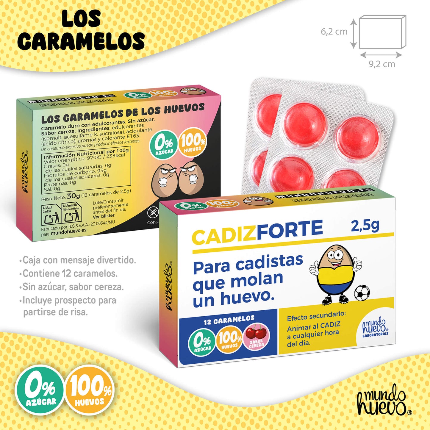 Taza Ser del Cádiz mola un huevo + Caramelos divertidos + Pulsera sorpresa