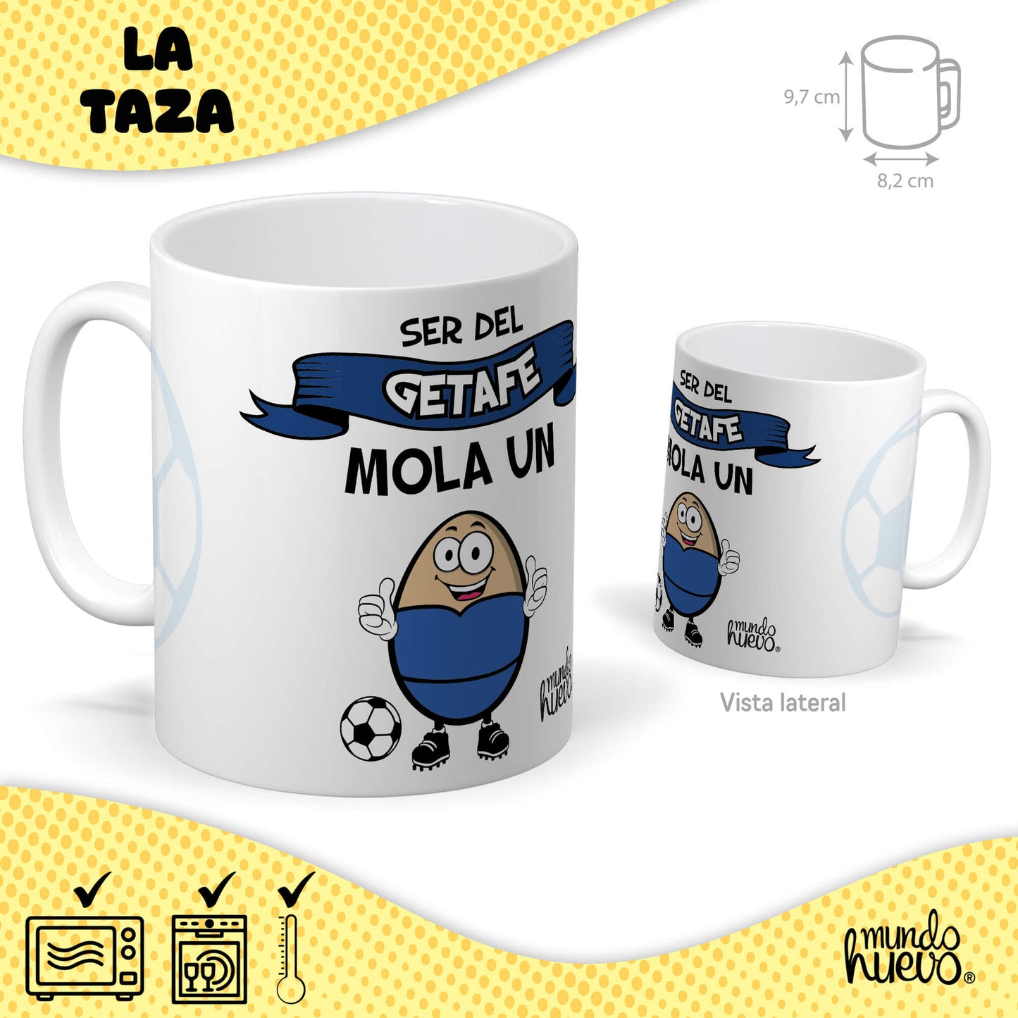 Taza Ser del Getafe mola un huevo + Caramelos divertidos + Pulsera sorpresa