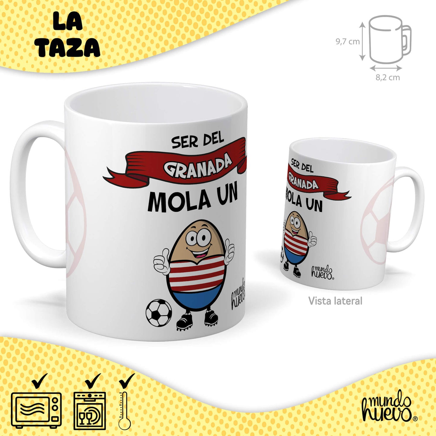 Taza Ser del Granada mola un huevo + Caramelos divertidos + Pulsera sorpresa