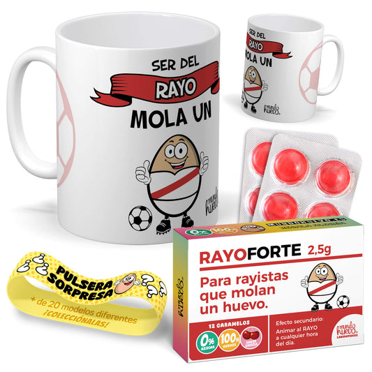 Taza Ser del Rayo mola un huevo + Caramelos divertidos + Pulsera sorpresa