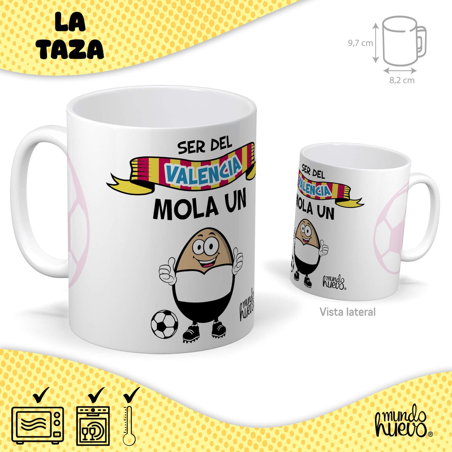 Taza Ser del Valencia mola un huevo + Caramelos divertidos + Pulsera sorpresa
