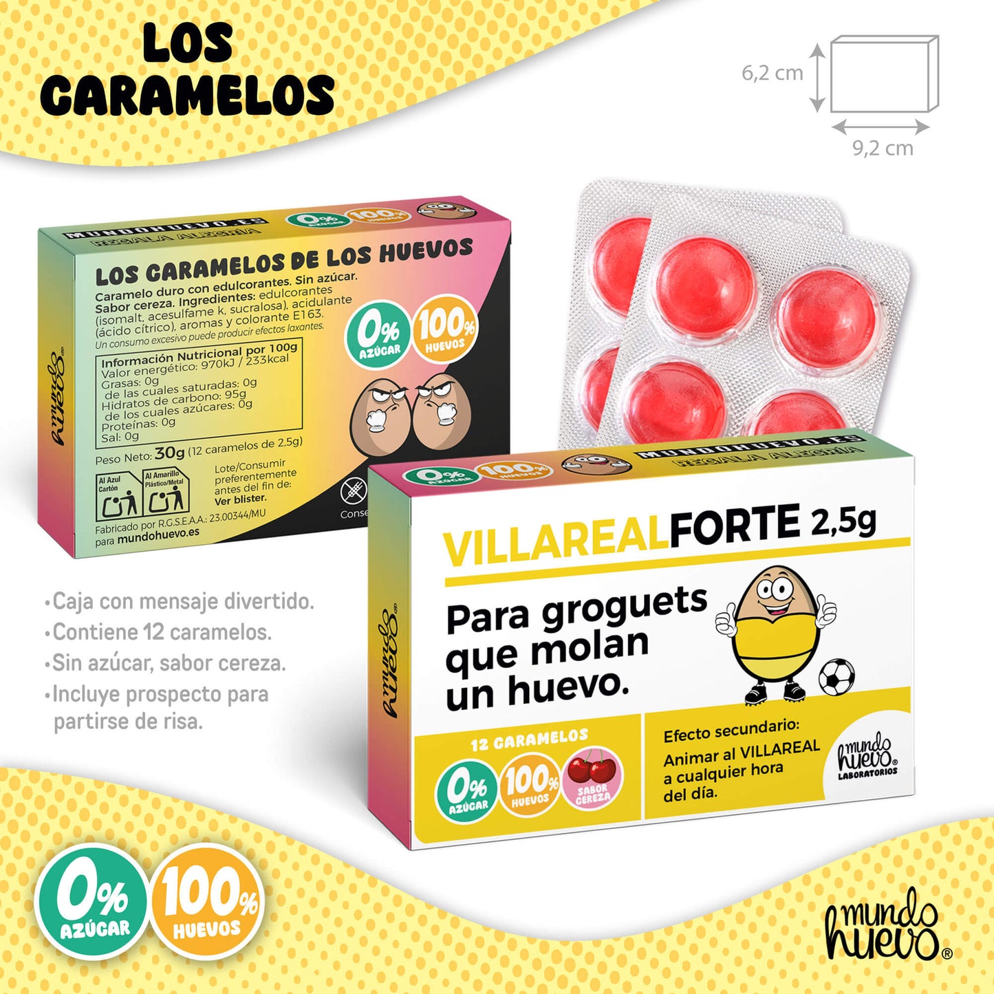 Taza Ser del Villarreal mola un huevo + Caramelos divertidos + Pulsera sorpresa